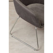 Stockholm Grey Velvet Dining Chair with Chrome Legs