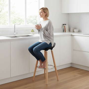 Stockholm Black Abs Beech Wood Bar Stool