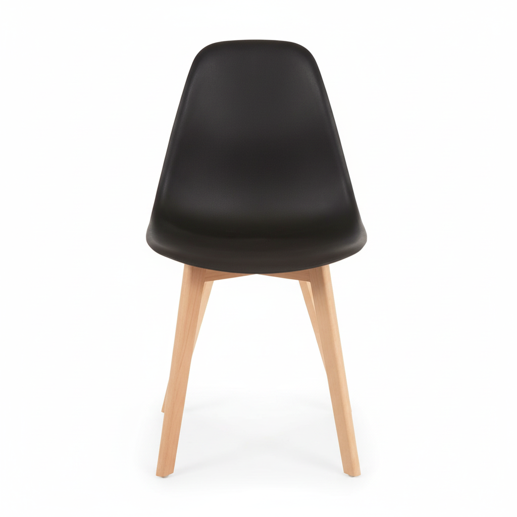 Stockholm Black Chair With Beech Wood Legs