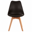 Stockholm Black Chair With Cushion And Beech Wood Legs