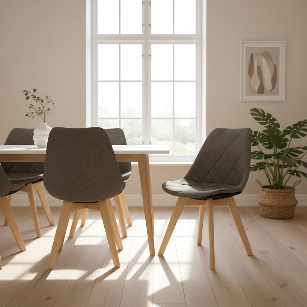 Stockholm Grey Diamond Pattern Dining Chair