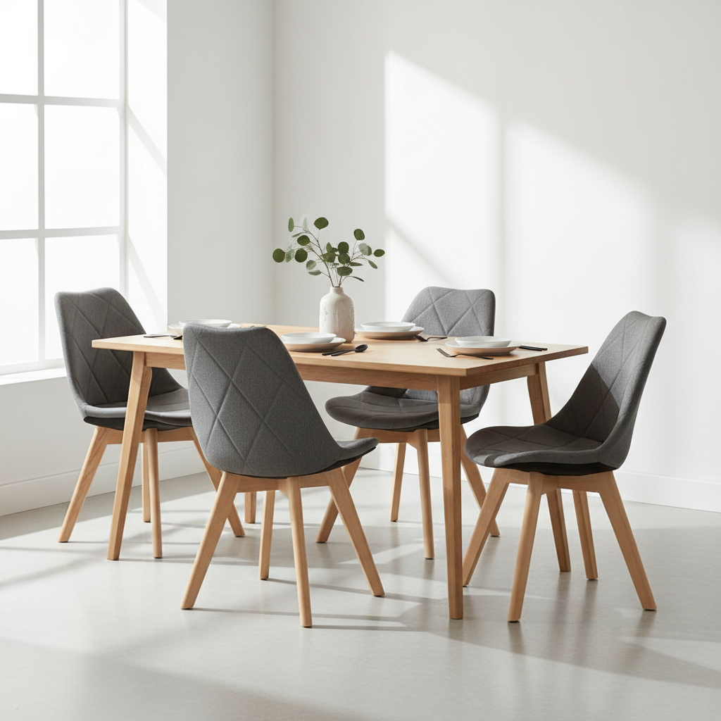 Stockholm Grey Diamond Pattern Dining Chair
