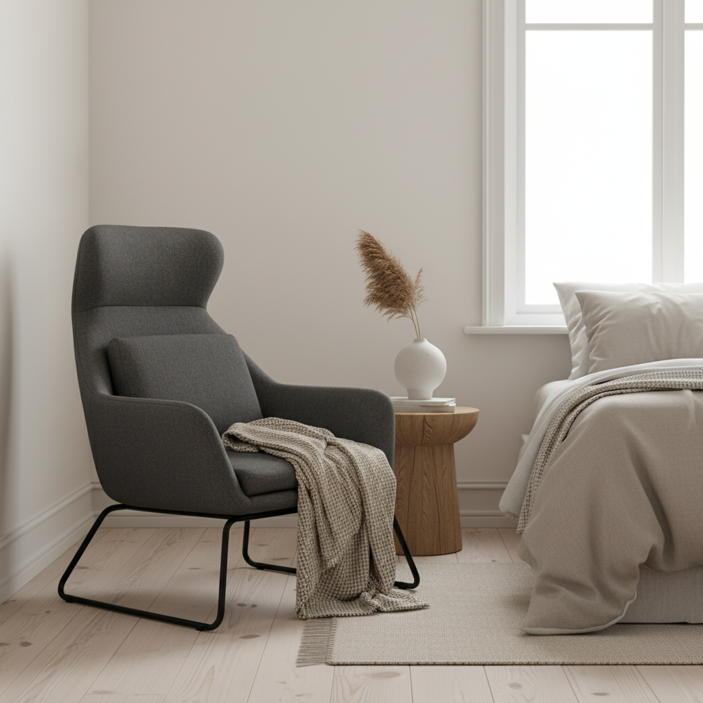 Stockholm Grey Fabric Chair