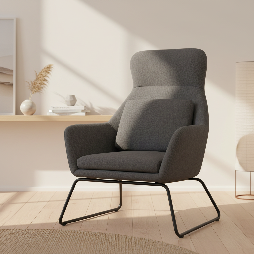 Stockholm Grey Fabric Chair
