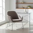 Stockholm Grey Velvet Dining Chair with Chrome Legs