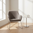 Stockholm Grey Velvet Dining Chair with Chrome Legs
