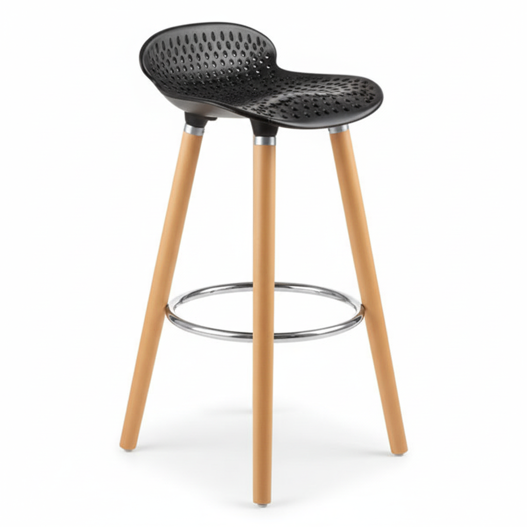 Stockholm Matte Black Bar Stool