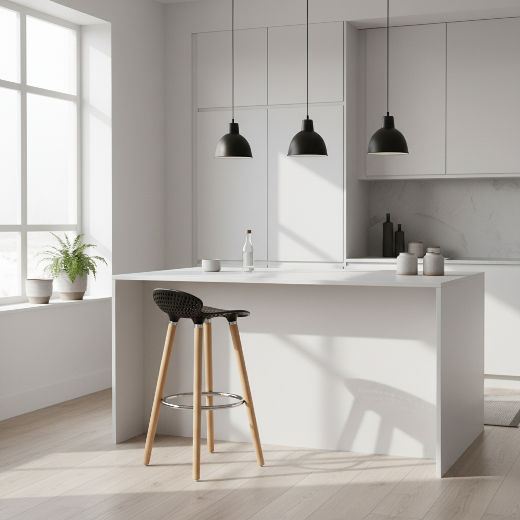 Stockholm Matte Black Bar Stool