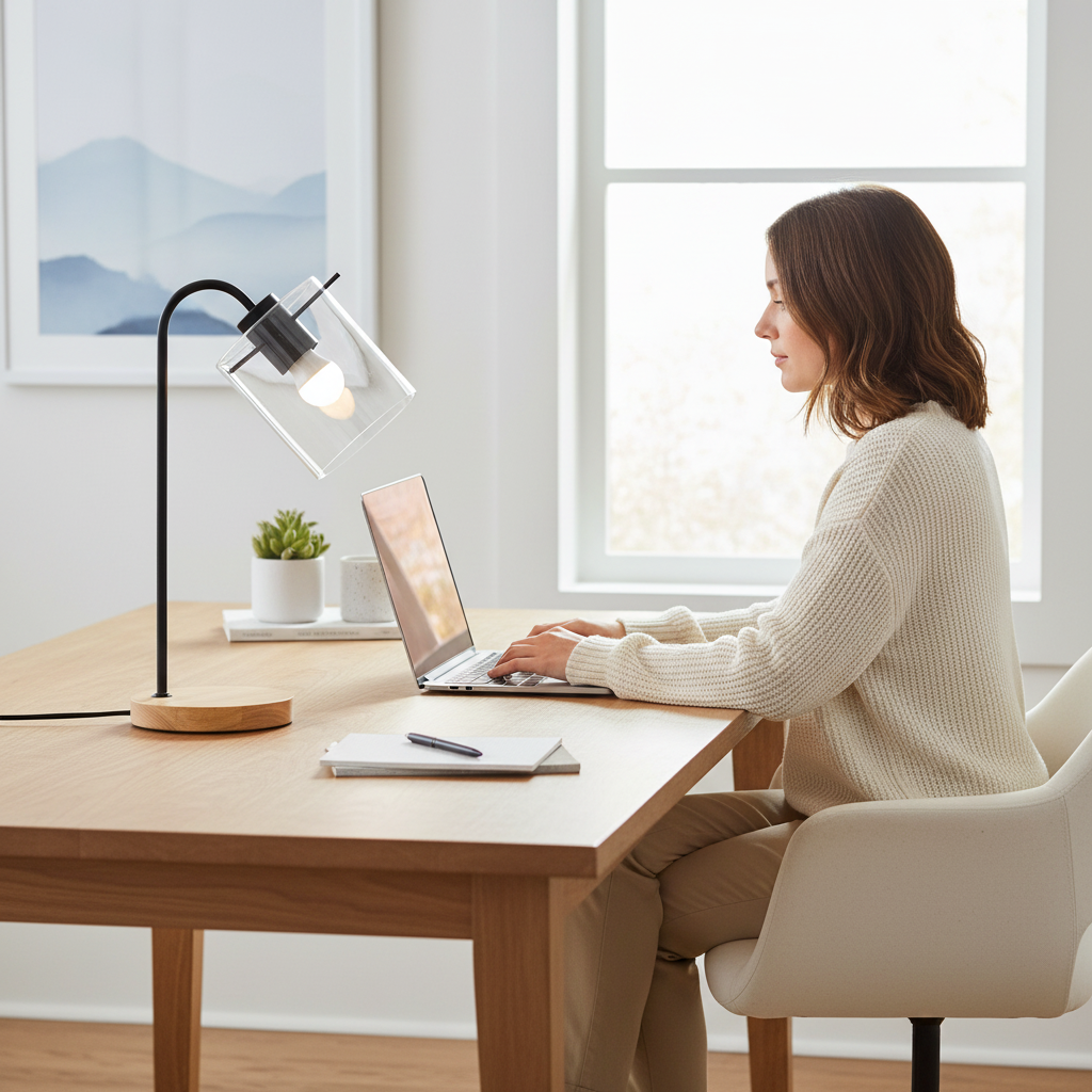 Stockholm Matte Black Curved Table Lamp