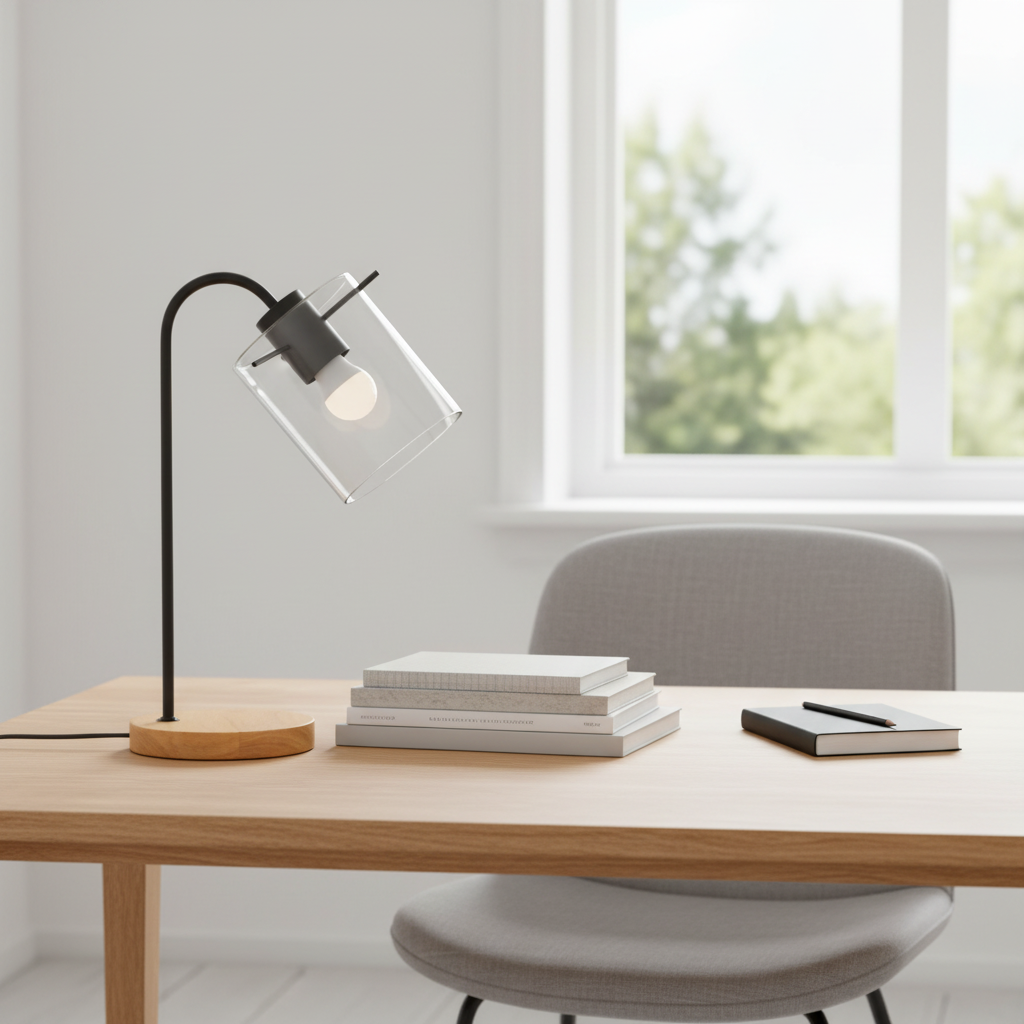 Stockholm Matte Black Curved Table Lamp