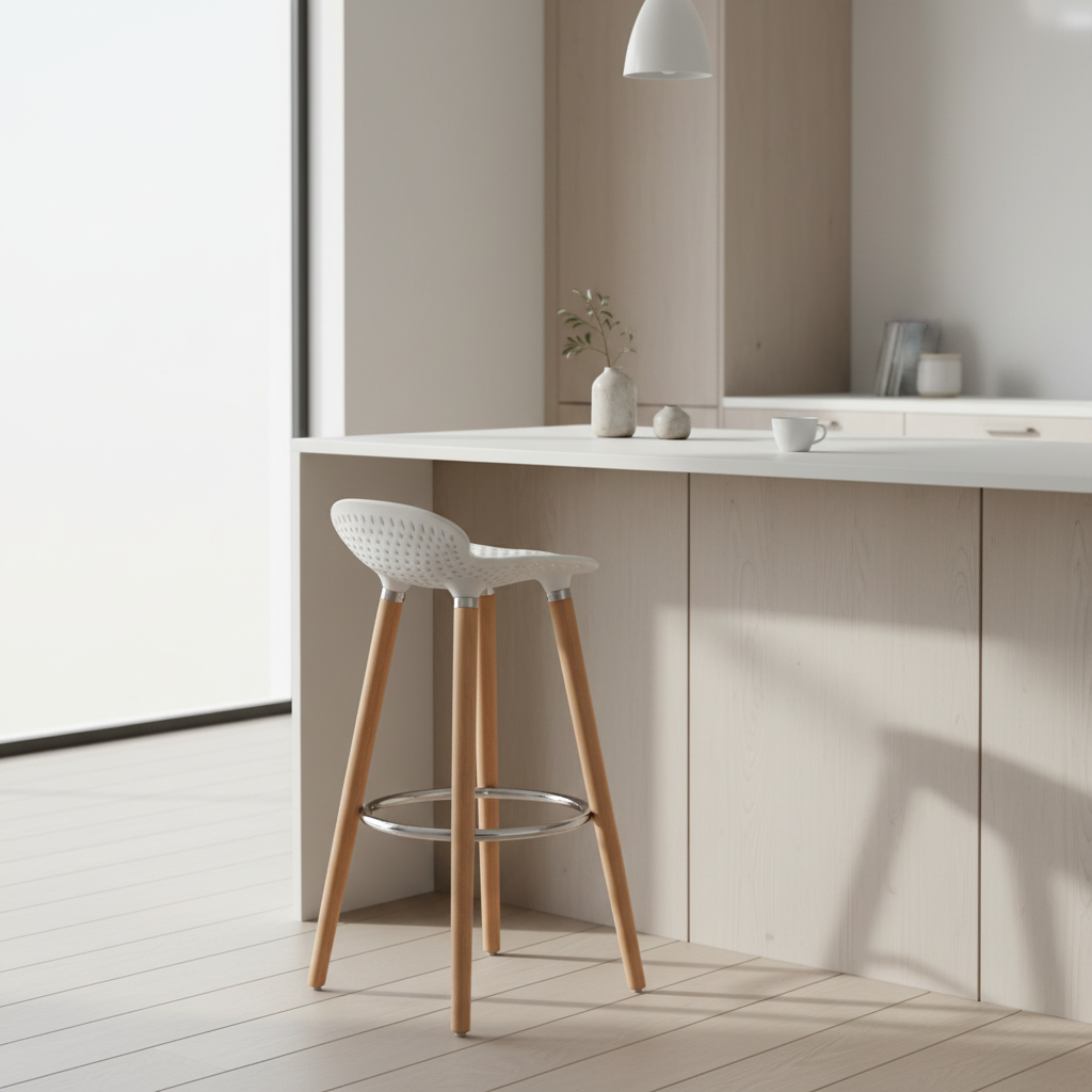 Stockholm Matte White Bar Stool