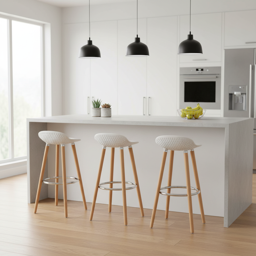 Stockholm Matte White Bar Stool