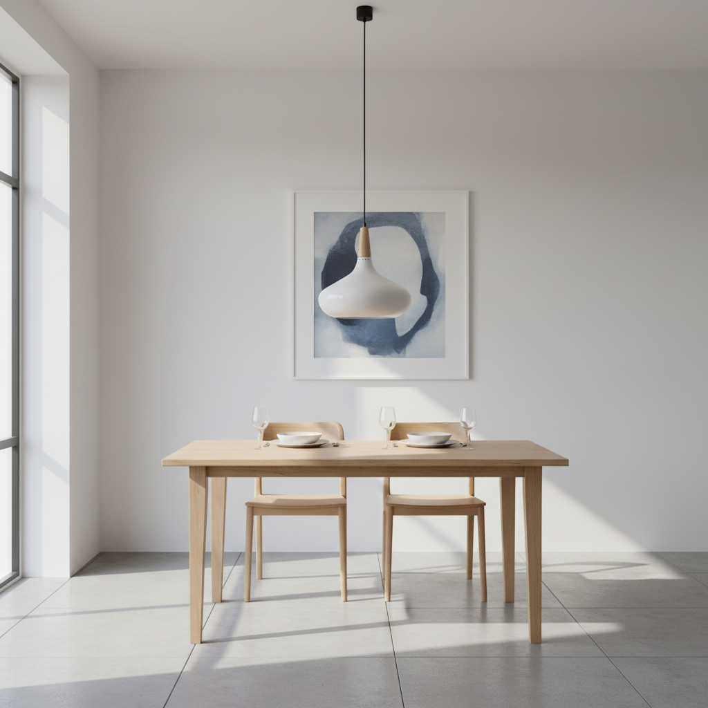 Stockholm White Curved Pendant Light