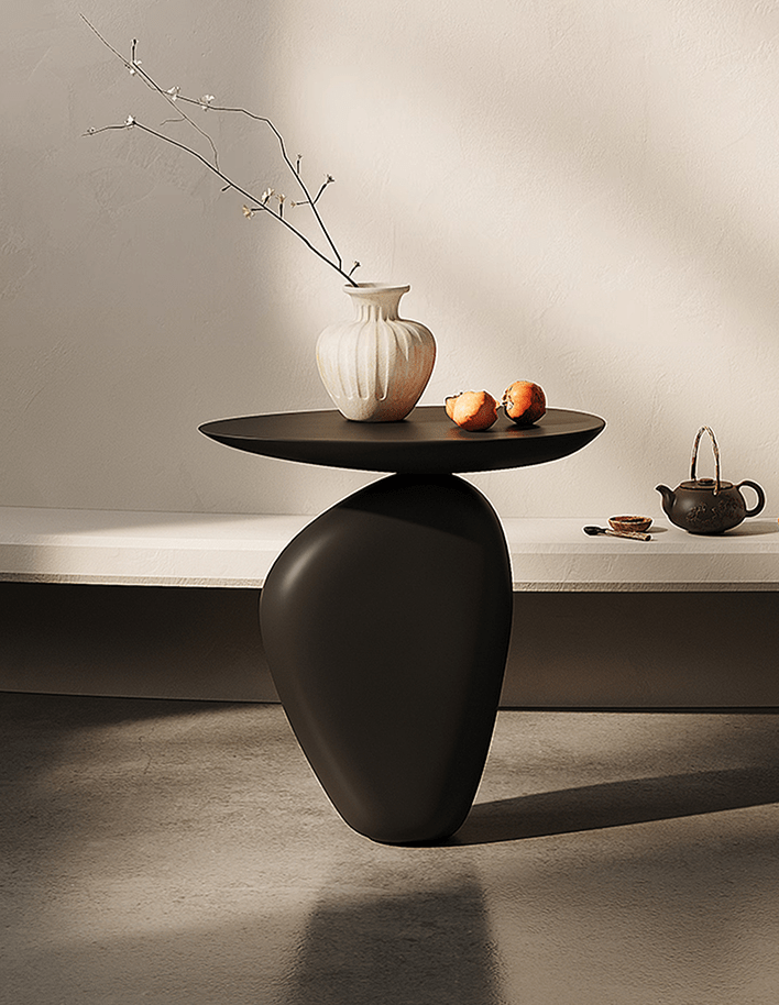 Stone Shape Side Table, Black
