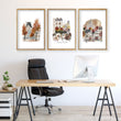 Study Room Wall Decor Autumn Paris Watercolour wall art — Louvre, Eiffel Tower & Montmartre displayed on a wall in a styled room — view 2