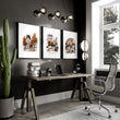 Study Room Wall Decor Autumn Paris Watercolour wall art — Louvre, Eiffel Tower & Montmartre displayed on a wall in a styled room — view 6