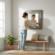 Suar Grey Wash Mango Wood Wall Mirror