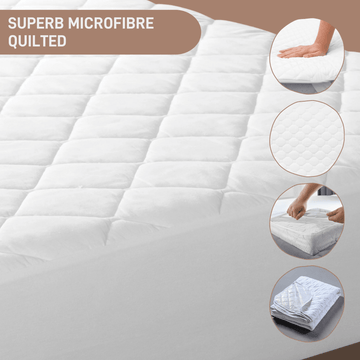 Superb Quilted Extra Deep Mattress Protector Microfibre Top for All Bed Sizes Premium Bedding Protection
