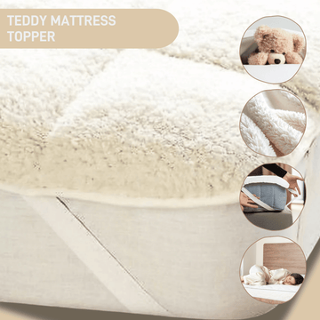 Supreme Comfort Extra Deep Dual - Sided Fluffy Teddy Mattress Topper for Warmth and Cooling OEKO - TEX Certified Fits Single Double King Super King