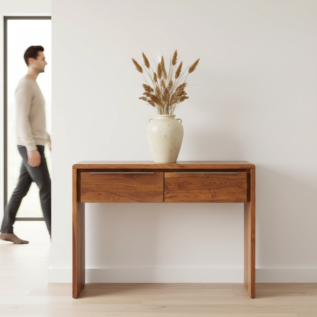Surati Two Door Sheesham And Acacia Console Table