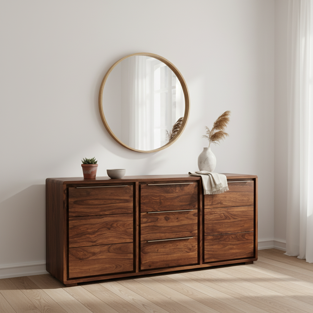 Surati Two Door Three Drawer Sheesham And Acacia Sideboard