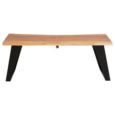 Surax Acacia Wood And Looped Iron Base Coffee Table