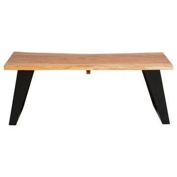 Surax Acacia Wood And Looped Iron Base Coffee Table