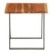 Surax Acacia Wood And Looped Iron Base Side Table