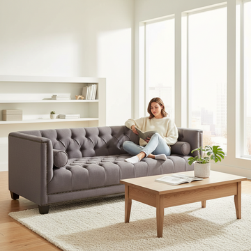 Surina 3 Seat Grey Fabric Sofa