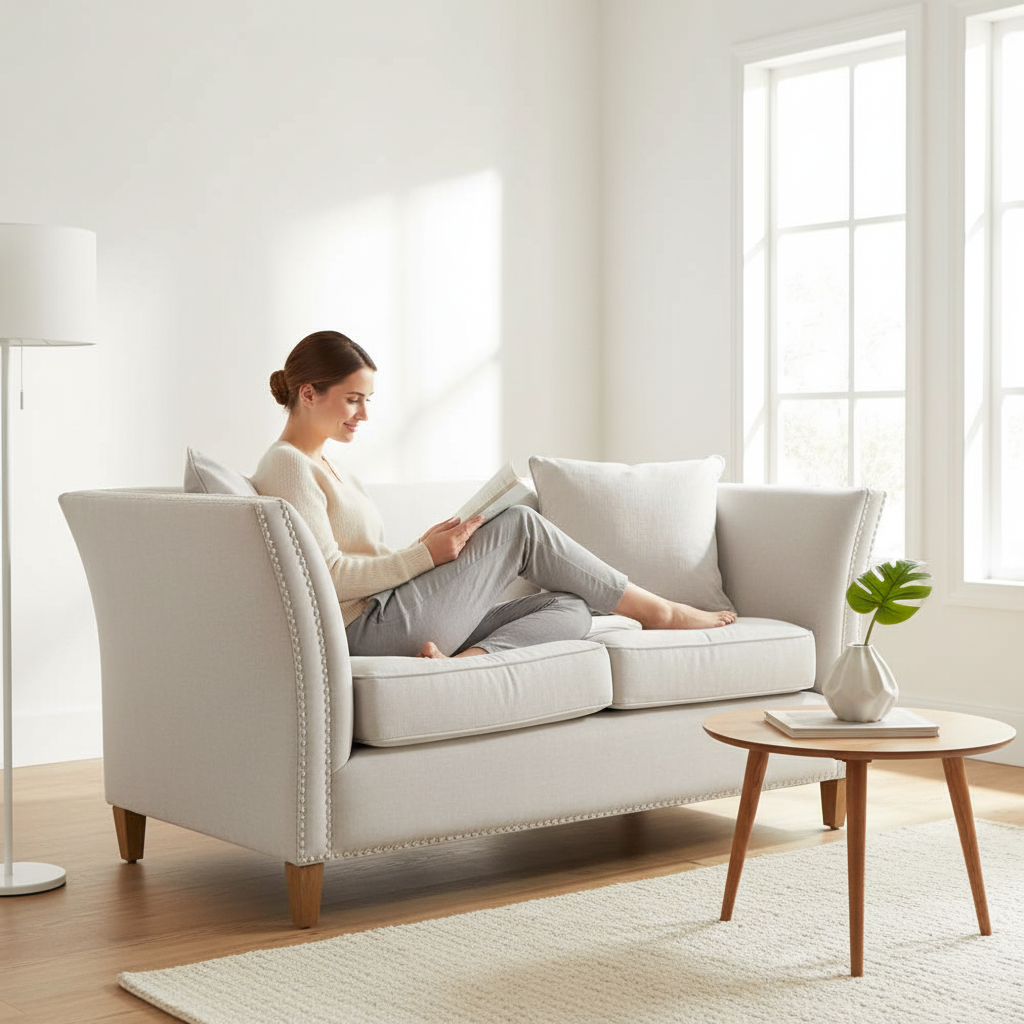 Sutton Two Seat Grey Fabric Sofa