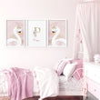 Swan Nursery wall decor | set of 3 wall art prints