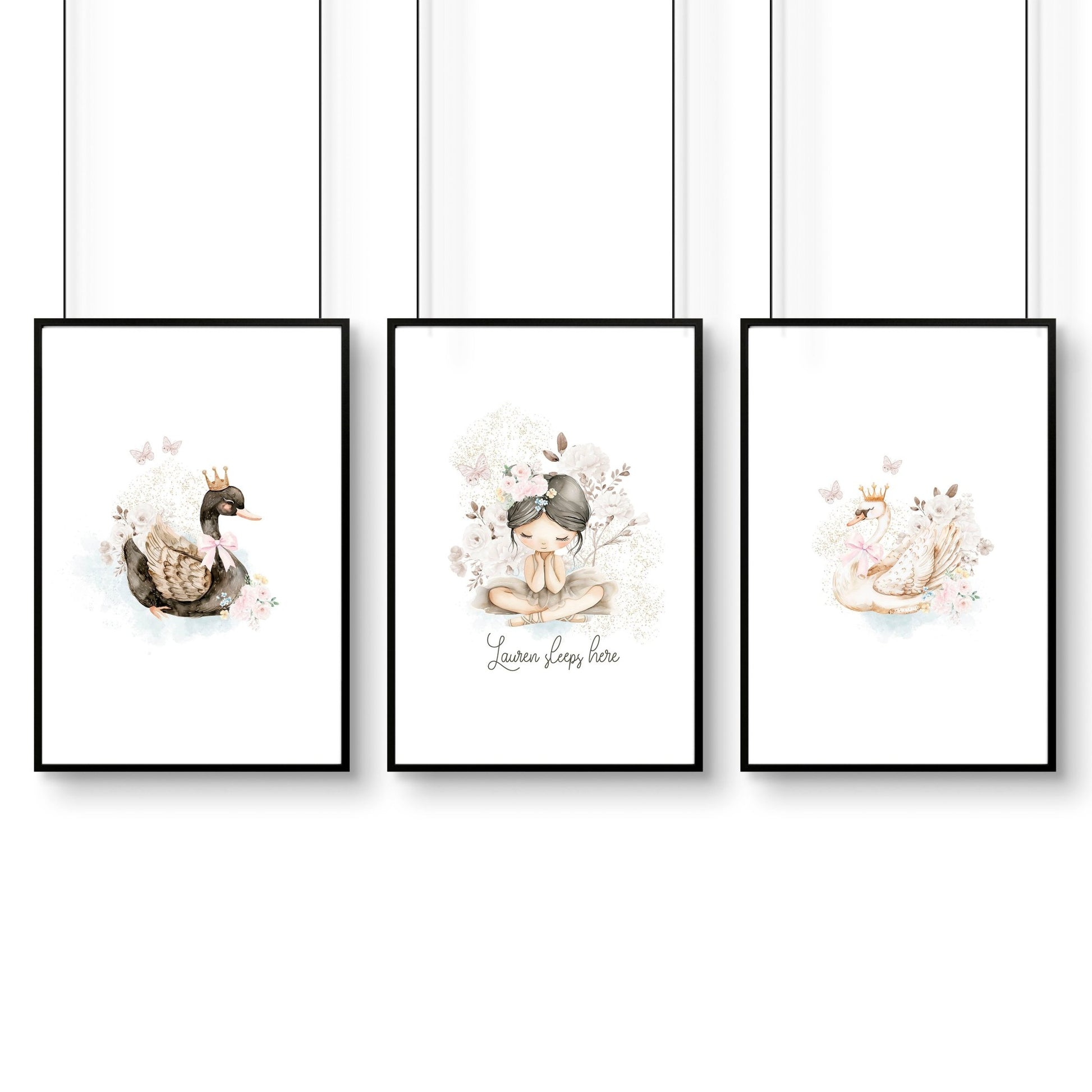 Swan Print | Set of 3 wall art prints