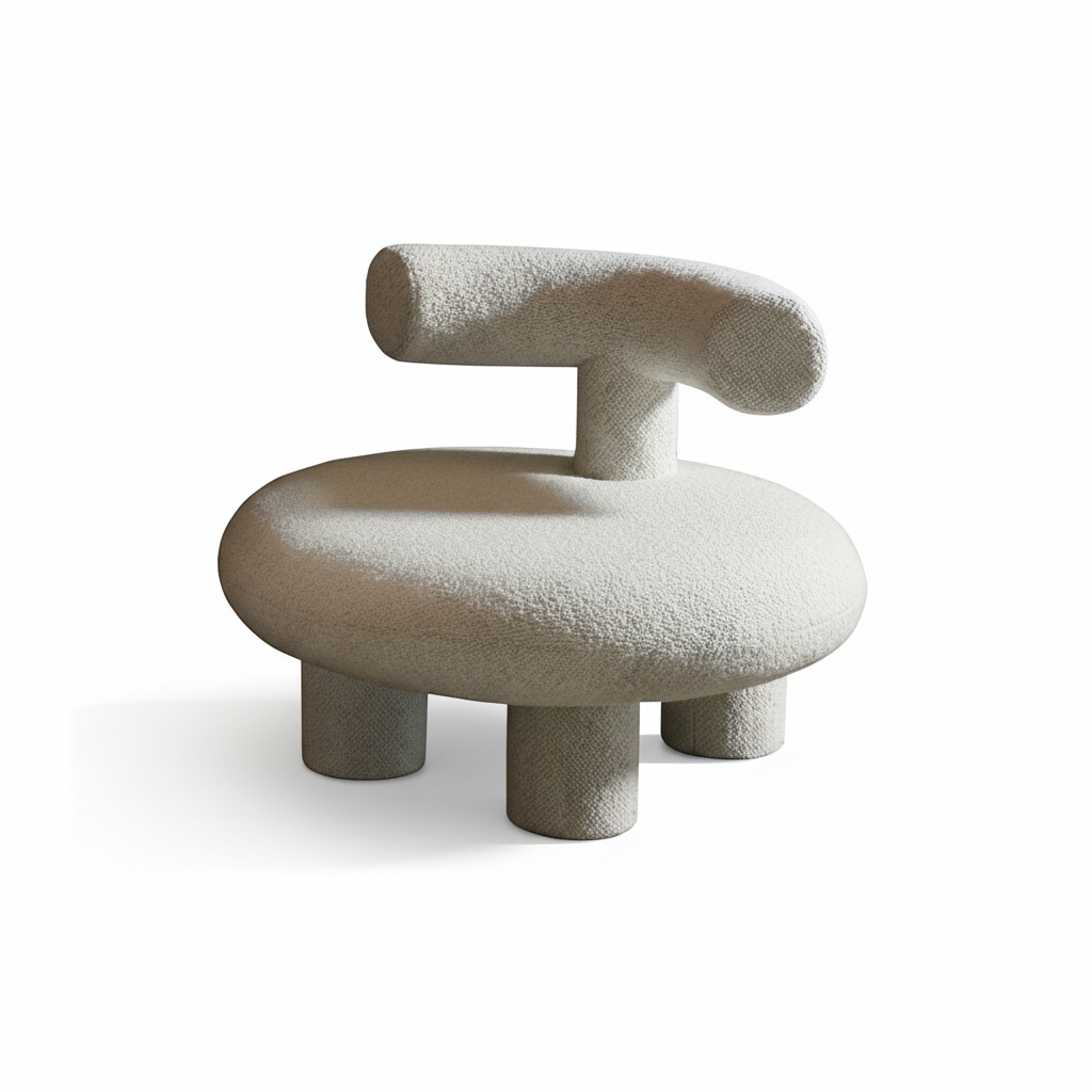 T Shapte Sheep Armchair, Cashmere wool