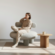 T Shapte Sheep Armchair, Cashmere wool