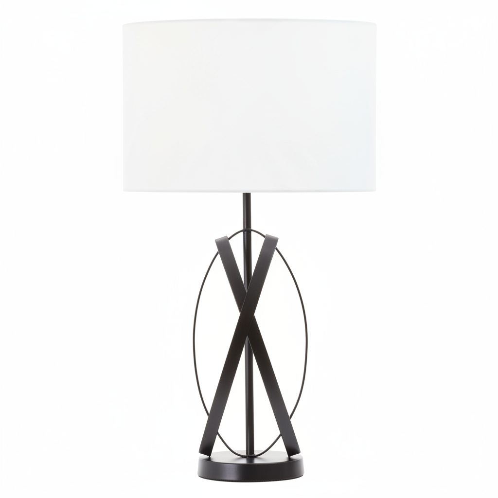 Zaina Black Cross Table Lamp