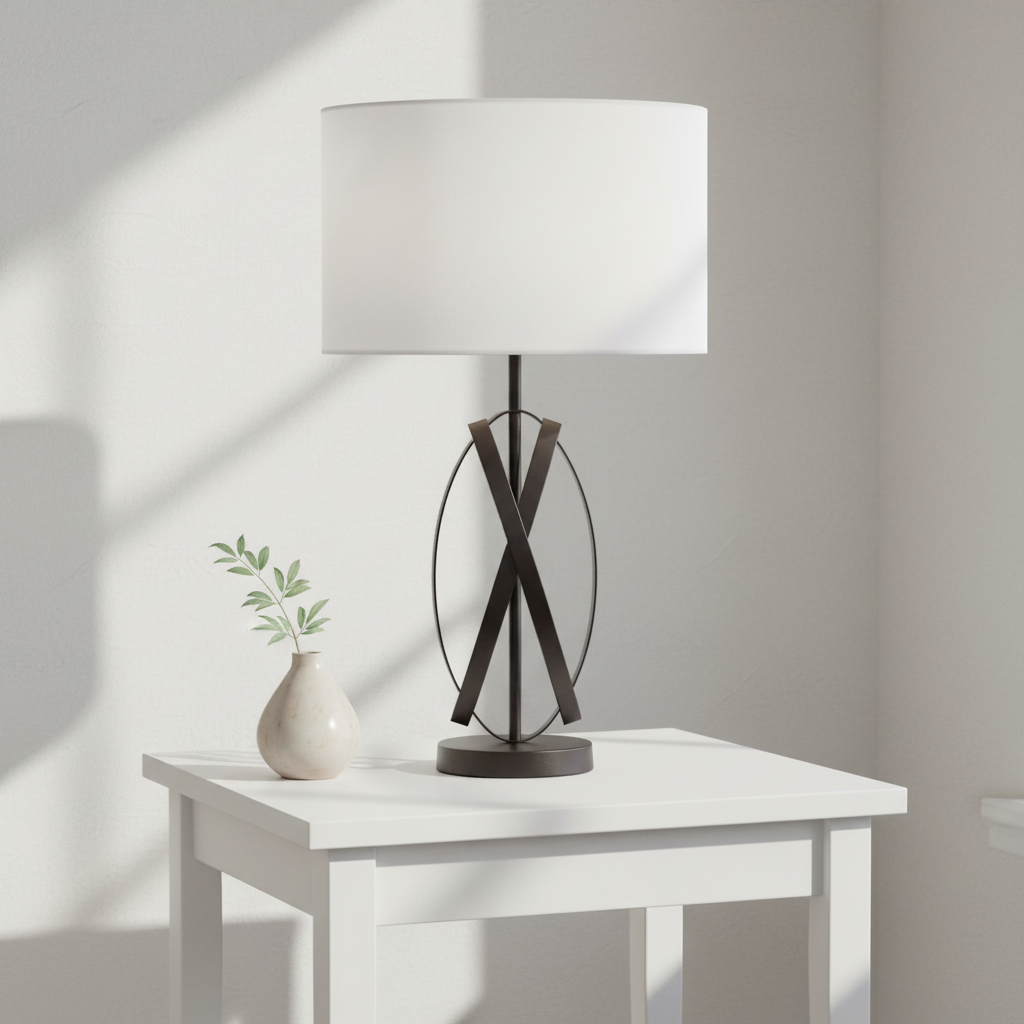 Zaina Black Cross Table Lamp