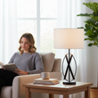 Zaina Black Cross Table Lamp