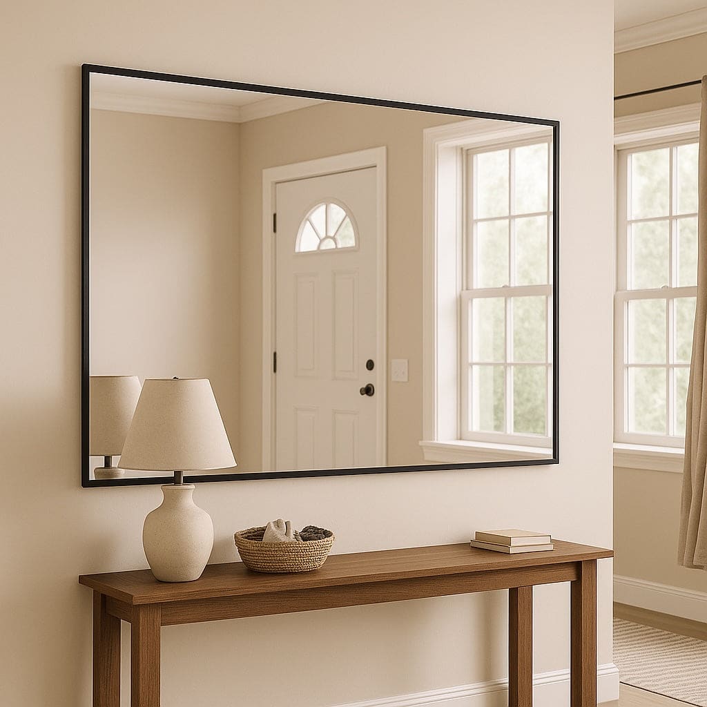 Takara - Black Metal Rectangle Mirror - 120cm x 95cm