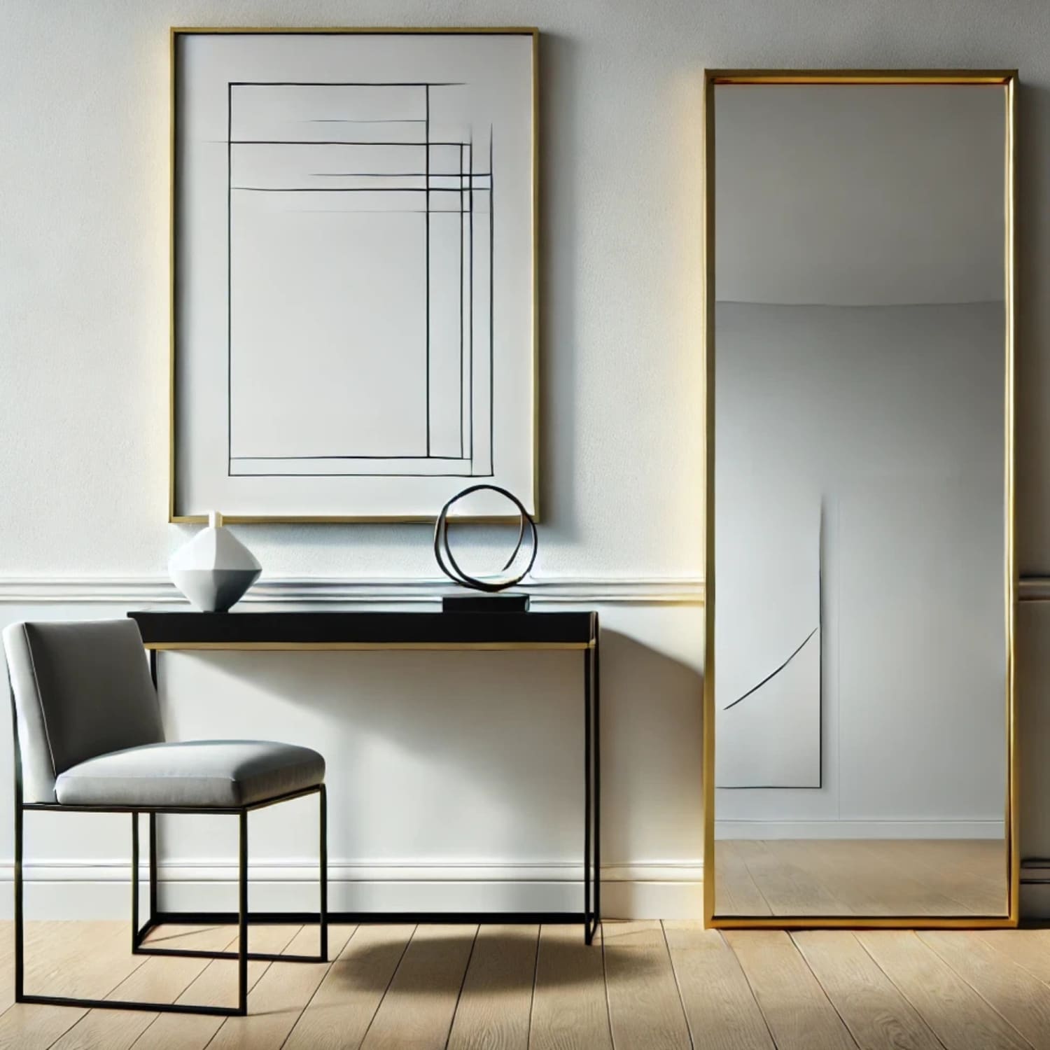 Takara - Full Length Leaner Gold Metal Rectangle Mirror - 160cm x 60cm