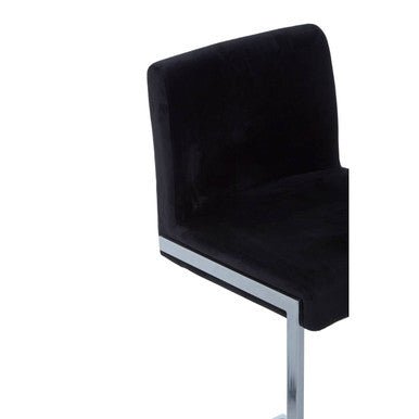 Tamzin Black Velvet Bar Chair With Low Back