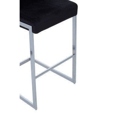 Tamzin Black Velvet Bar Chair With Low Back