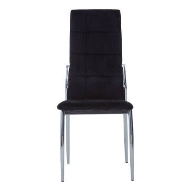 Tamzin Black Velvet High Back Dining Chair