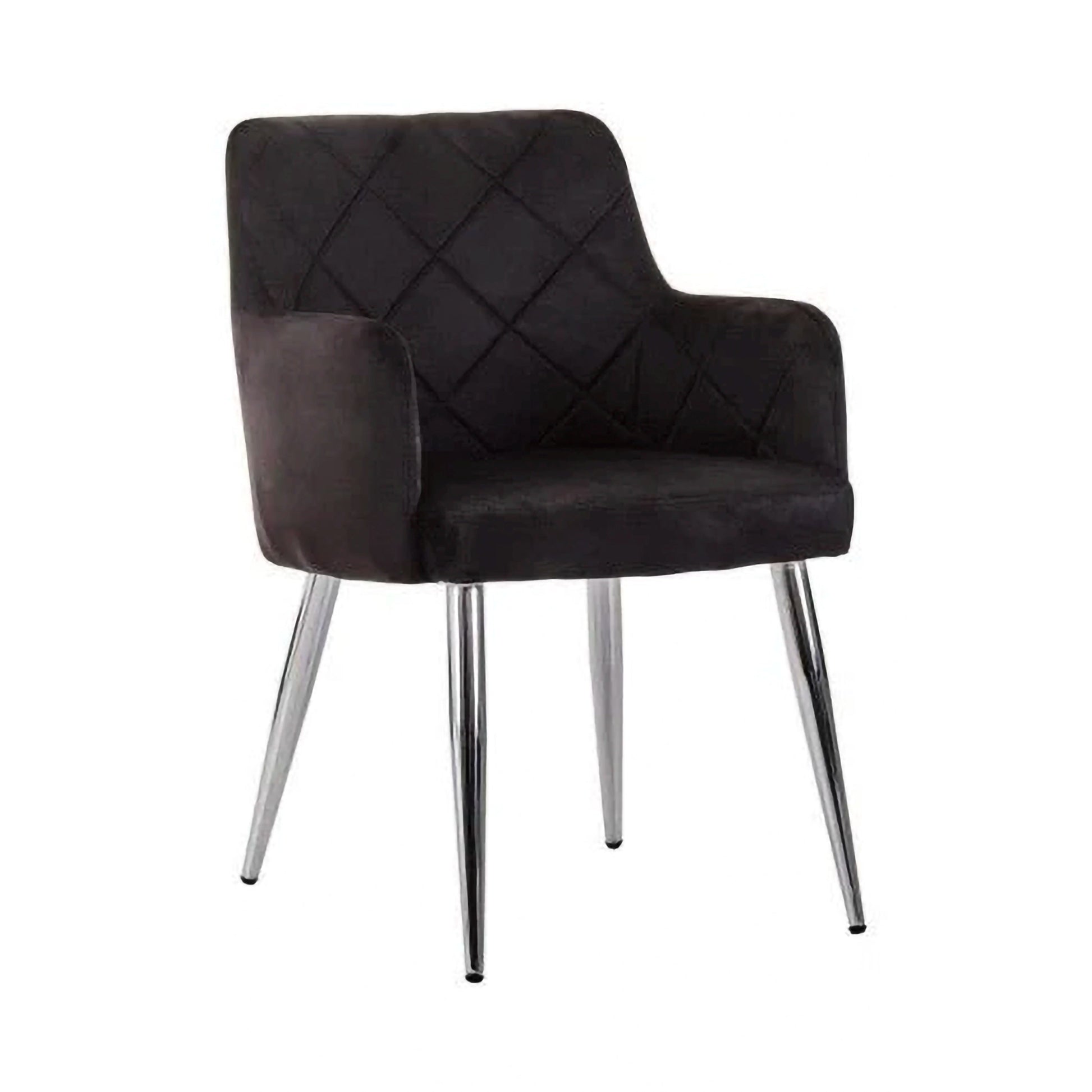 Tamzin Black Velvet Splayed Dining Chair