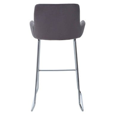 Tamzin Grey Velvet Bar Chair With Low Arms