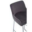 Tamzin Grey Velvet Bar Chair With Low Arms