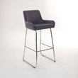Tamzin Grey Velvet Bar Chair With Low Arms