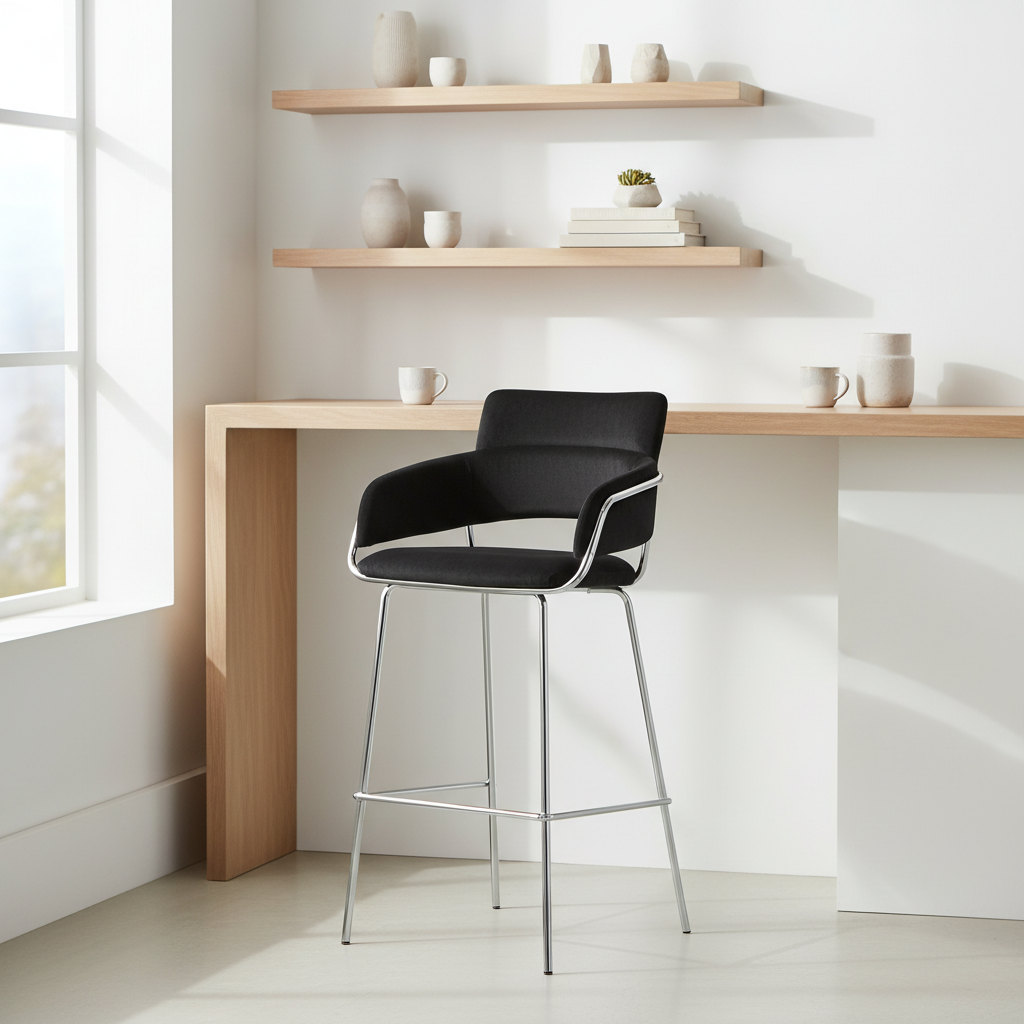 Tamzin Black Velvet Bar Chair