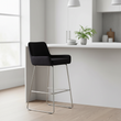 Tamzin Black Velvet Bar Chair With Low Arms