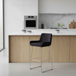 Tamzin Black Velvet Bar Chair With Low Arms