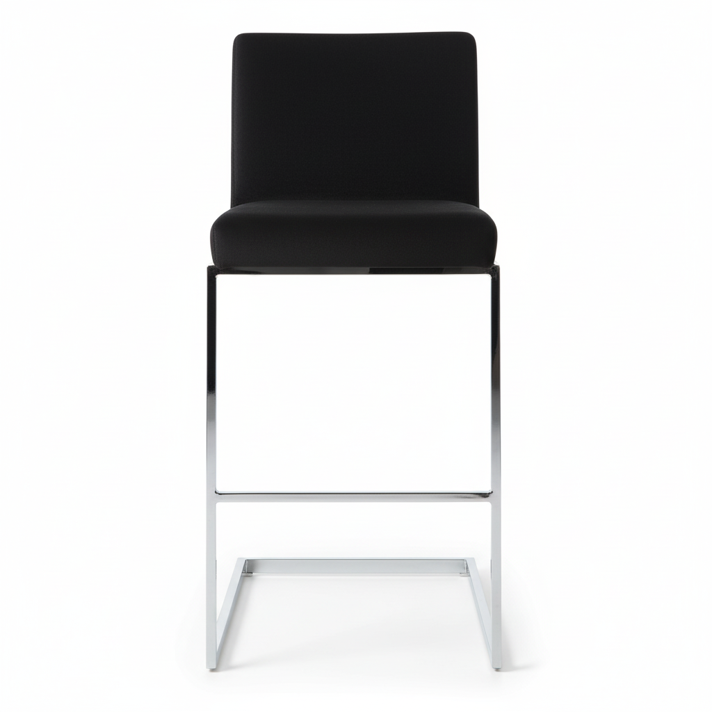 Tamzin Black Velvet Bar Chair With Low Back